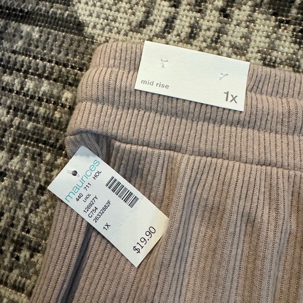 Maurices Taupe Ribbed Knit Pants